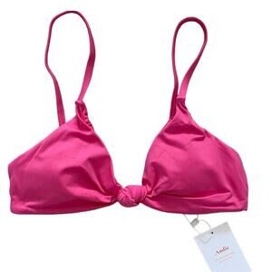 Andie Bikini Top Womens Small Hot Pink‎ The Bikini Santorini Top Pink Barbiecore